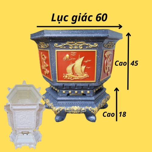  Khuôn đúc chậu cảnh Lục Giác 60 + Chân Đôn Lùn Chất liệu Nhựa ABS cao cấp Dùng làm chậu cây cảnh xi măng 