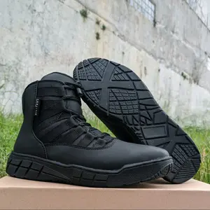 sepatu pdl pdh ninja webing terbaru ankle boots modern formal Hitam Karet Shoes Pria