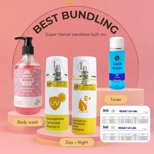 [ISI 4 BOTOL] LN Lotion Dosting Extra 10% Niacinamide Paket HB Siang dan Malam + Toner 100ml + Body Wash BPOM