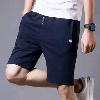 BIG PROMO 4 pcs 90 ribu celana pendek babytery saku resleting pria dewasa remaja Distro Cowok Jumbo Casual Santai Hitam nyaman keren Navy Muda Shorts Katun Kain Boxer Lembut Karet 3