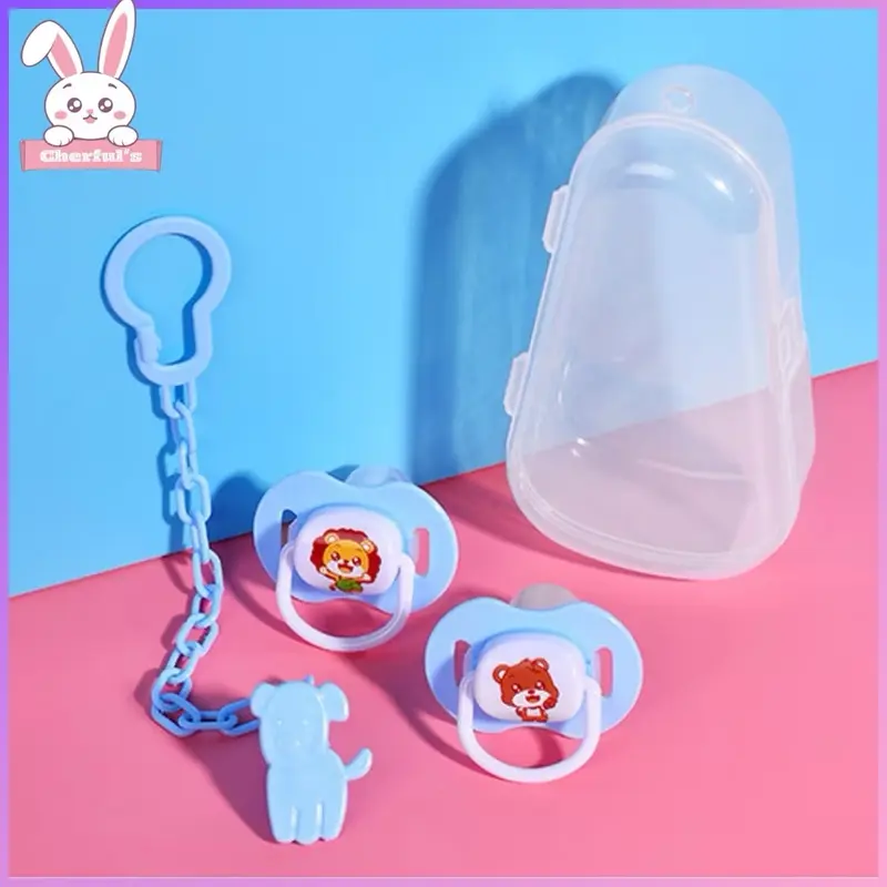 Dot Empeng Bulat dan Gepeng Bayi Dengan Kotak Silikon 3in1 - Empeng Bayi - Empeng Dot Biasa Bayi Biru Pink Kuning 2