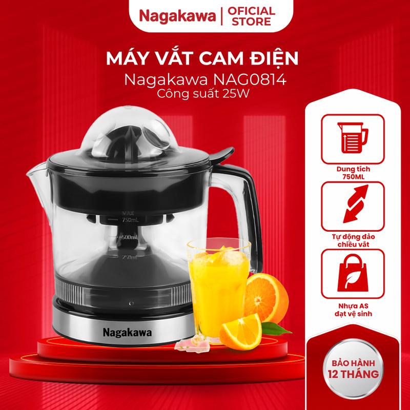 Máy Vắt Cam Điện Nagakawa NAG0814 – Dung Tích 0.75L – Công Suất 25W – Đầu Vắt Tự Động Đảo Chiều – Bảo Hành 12 Tháng, Hàng Chính Hãng