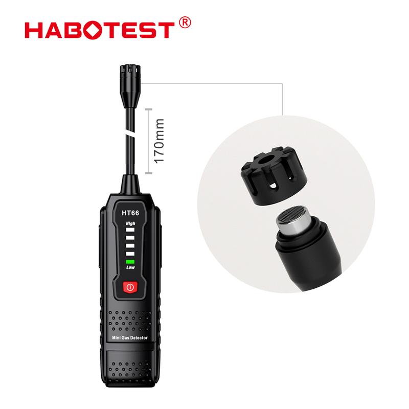 Product Introduction of HABOTEST HT66 Handheld Gas Leak Detector Analyzer 50-1000PPM Household Flammable Natural Gas Leak Tester PPM Meter 2