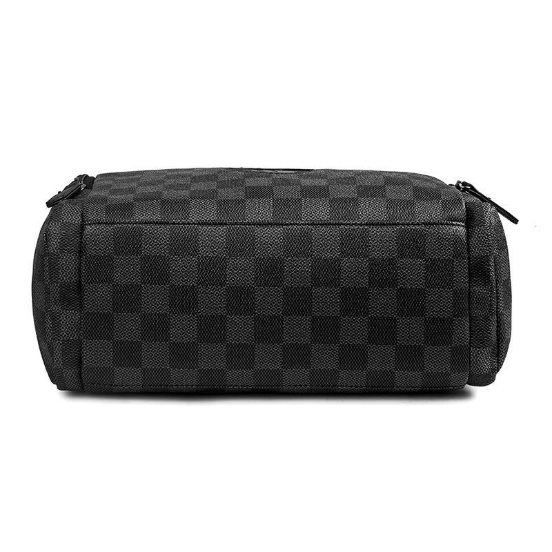 Product Introduction of Stylish Plaid PU Leather Men's Shoulder Casual Oblique Bag Simple Business Bag Square Bag 8