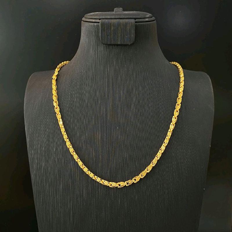 dây chuyền công vuông kim tiền 3 chỉ khóa tròn (đồng vàng)