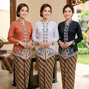 Kebaya encim Bordir melati kecil (terbaru) Modern Lengan Panjang – Model Encim Elegan Bahan Katun Adem Premium