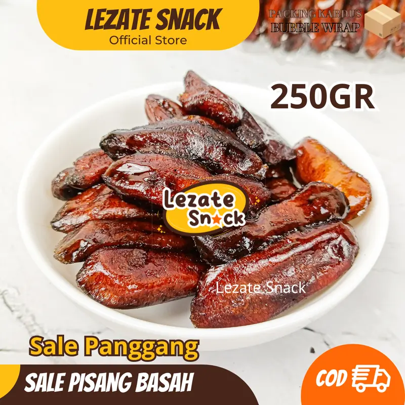 Sale Pisang Basah Manis 250gr Legit Murah /Sale Pisang Panggang Oven Manis Khas Lampung Tipis Keripik Pisang Jari 1
