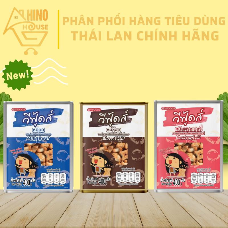 Bánh Quy Vfood Hộp Thiếc 400g Thái Lan Ăn Vặt Thơm Ngon, Giòn Tan - Hinohouse