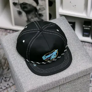Devrait - Topi Rope Hat - Topi Classic Snapback - Visor Pendek - Topi Snapback Skena Black Original Cap