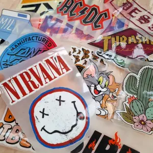 stiker sablon setrika DTF siap press bebas custom ukuran logo A4 A3 Sintetis Plastik