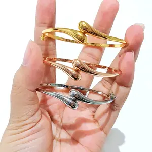 Gelang Silang Tetes Glossy Premium Rhodium Bracelets Fashion Wanita Bangle