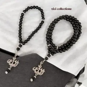 Vici Collections Tasbih Mutiara 99 & 33 Butir Tasbih Dzikir Muslim Tasbih Lafadz Allah  Motif Haji Umroh Elegan dengan Lafadz Allah TS01