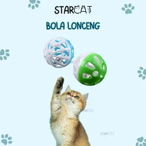 SC Bola Lonceng Mainan Kucing Bunyi Putar Bersuara