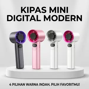 Mini Fan Kipas Angin Kecil Baterai Portabel dengan Hembusan Angin Kuat dan Desain Modern untuk Rumah Kantor Sekolah dan Traveling