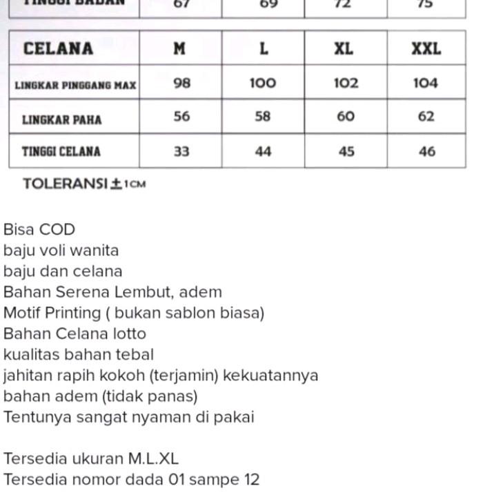 setelan jersey volly wanita batik terbaru 2025 printing Olahraga Olahraga 3