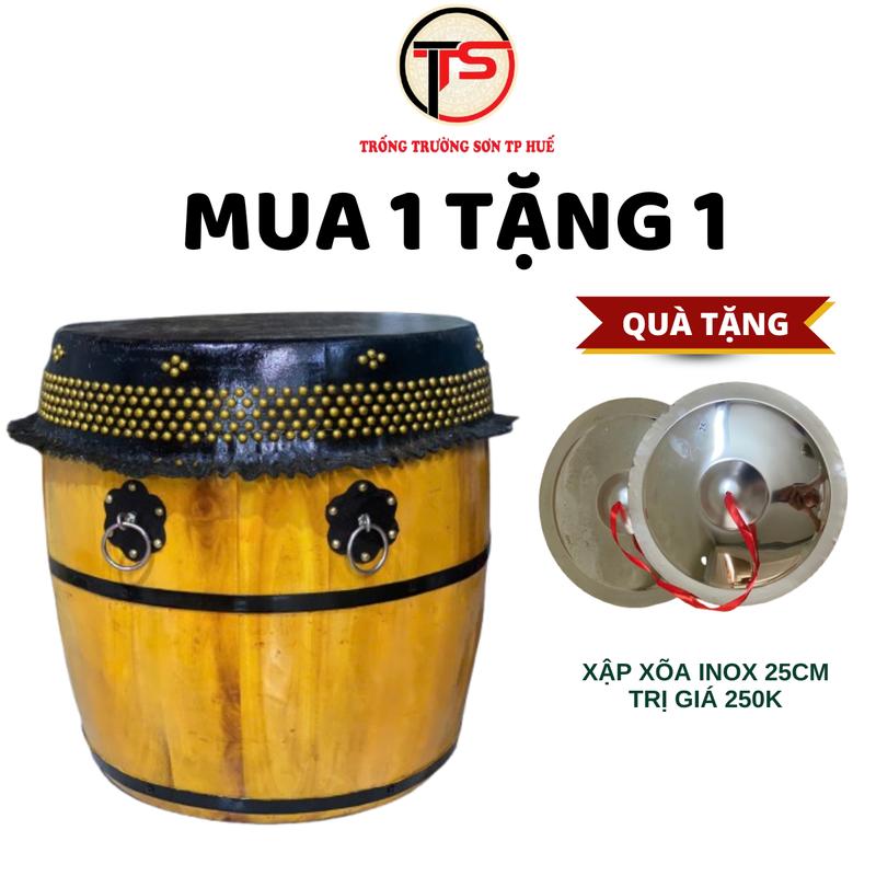 (Tặng dùi) Trống Trường Sơn,Trống Ba Khía giá rẻ, Trống múa lân giá rẻ da trâu trung thu, kích thước 52cmx55cm, giá tận xưởng