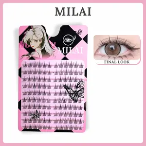 MILAI A22 Natural Look 10 Baris Bulu Mata Palsu  Berkualitas Tinggi + Lem Ekstensi Bulu Mata | Riasan Mata Bulumata Eyelash Pelentik