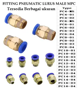 FITTING PNEUMATIC LURUS MALE DRAT SELANG SLIPLOCK MPC PC