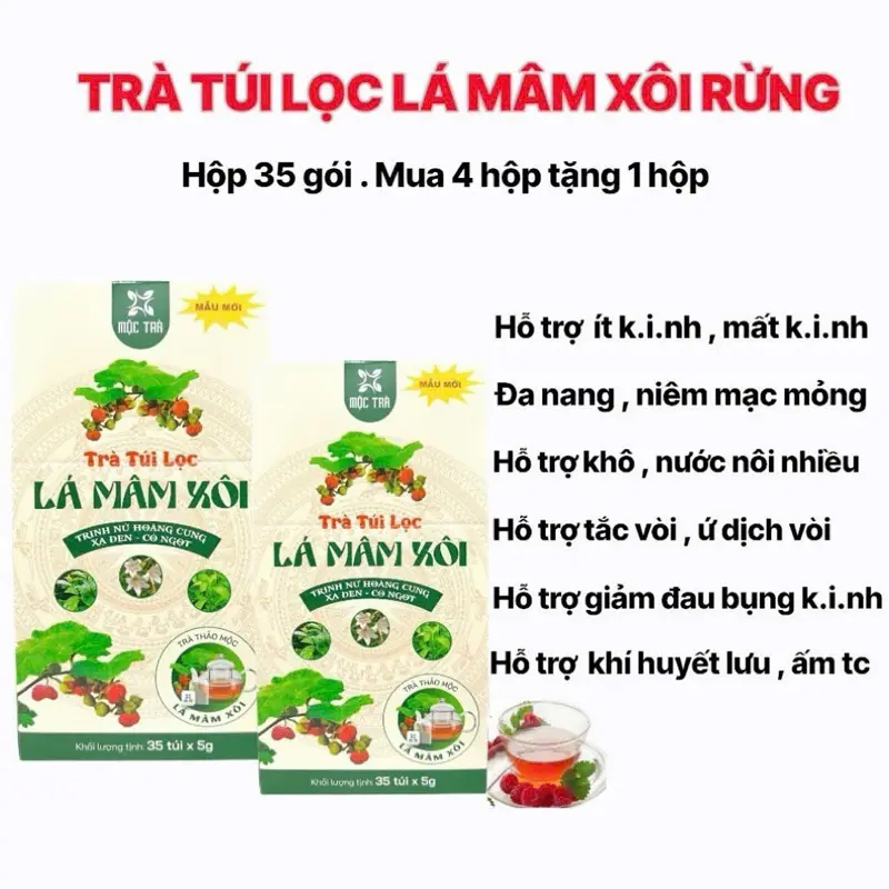 Trà Lá Mâm Xôi Bốn Vị Ngon Ngọt