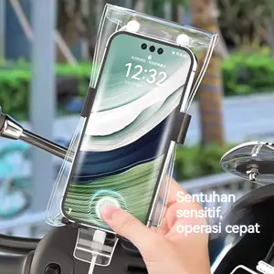 as Pouch HP Anti Air untuk Rider Motor, Desain Gantung, Motif Polos Sederhana, Mencegah HP Terbasahi Hujan