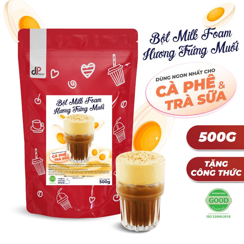 Bột Milk Foam Trứng Muối DP FOOD - Gói 500G - Thơm Béo Đậm Đà - Làm Topping Rót Lên Trên Trà Sữa, Cà Phê, Sốt Chấm Bánh Que,...
