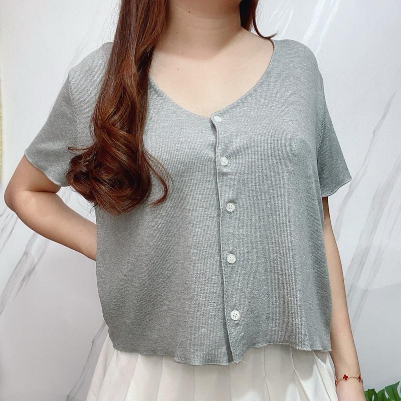 Jayantiacc • Dania Knit Top Vneck Button Atasan Vneck Wanita Kancing 3