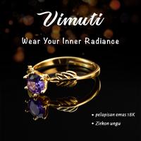 Gambar Vimuti Zaitun Cincin Wanita Adjustable Zirkon Ungu Berlapis Emas 18K Elegan untuk Sehari-hari dari Vimuti Kota Tangerang 2 Tokopedia
