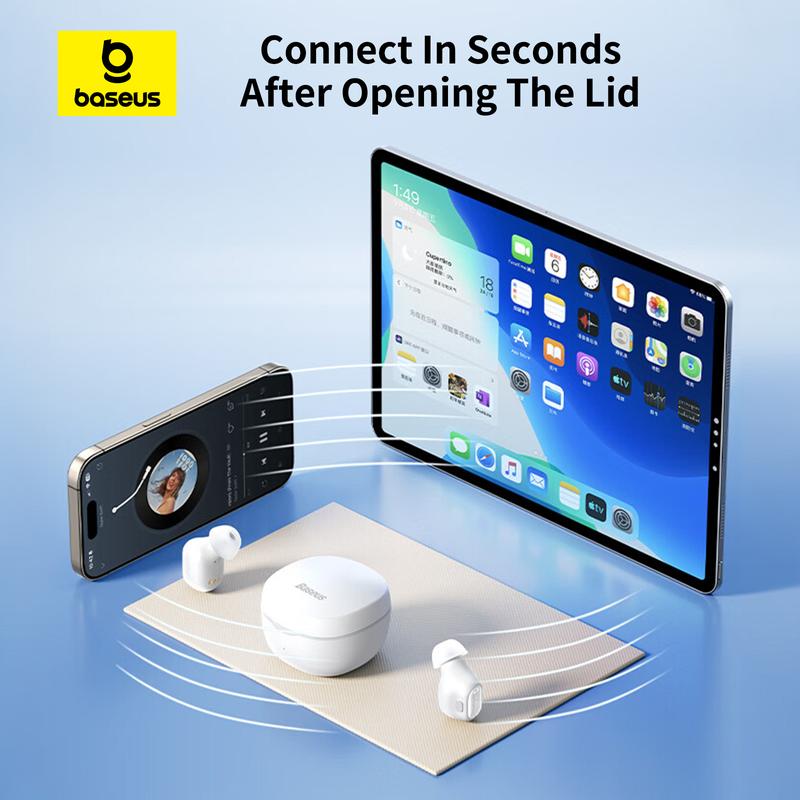 Baseus Encok WM01 True Wireless Bluetooth Earphone Pengurangan Kebisingan Tahan Air Mini Earbuds TWS Headphones Biru 6