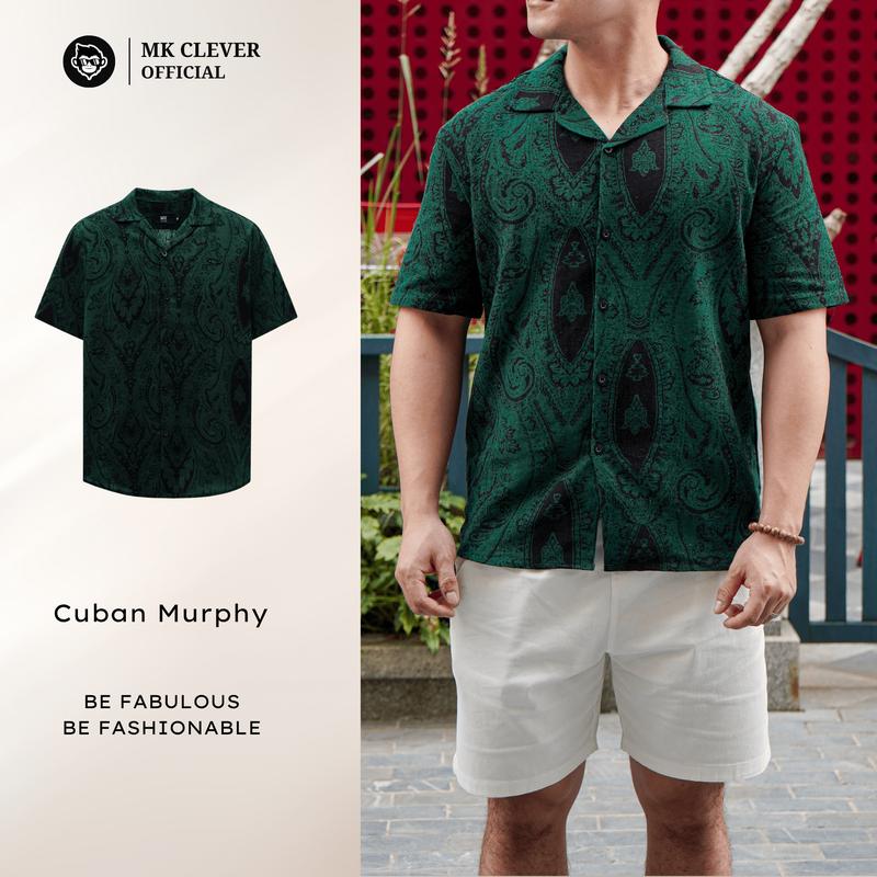 Áo sơ mi Cuban Murphy MK CLEVER  họa tiết sắc màu, Chất liệu vải đũi thô siêu đẹp, form dáng trẻ trung Menswear Nam