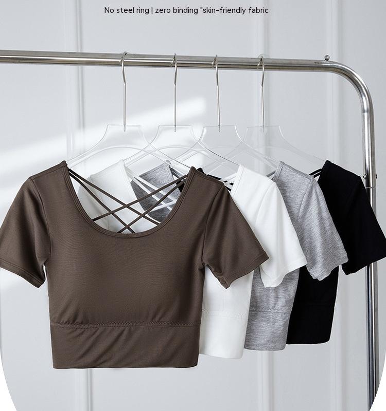 Product Introduction of Selene Bra Padded Top Crew Neck T-shirt Top 3