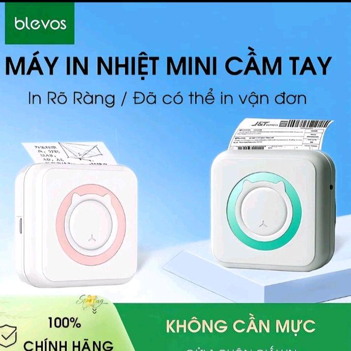 Blevos Máy In Nhiệt Mini Cầm Tay In Rõ Ràng Không Cần Mực Tiện Lợi