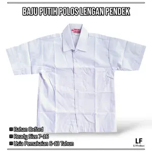 Seragam Sekolah Putih Polos Lengan Pendek Untuk SD/MI