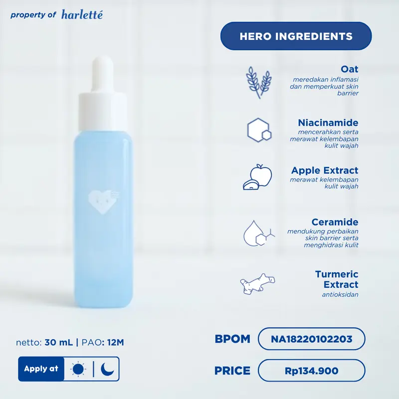Harlette Oatmilk Bundle [COMPLETE PACK] | 6 PRODUK untuk Kulit Oily, Kombinasi, dan Acne Prone, Mencerahkan, Skincare Wajah, Berjerawat 3