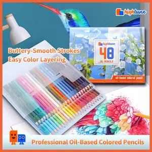 Hightune Oil Color Pencil High Grade Pensil Warna Minyak Premium 24/48/72 Warna  Cocok Untuk Sketsa &Mewarnai Stationery Premium