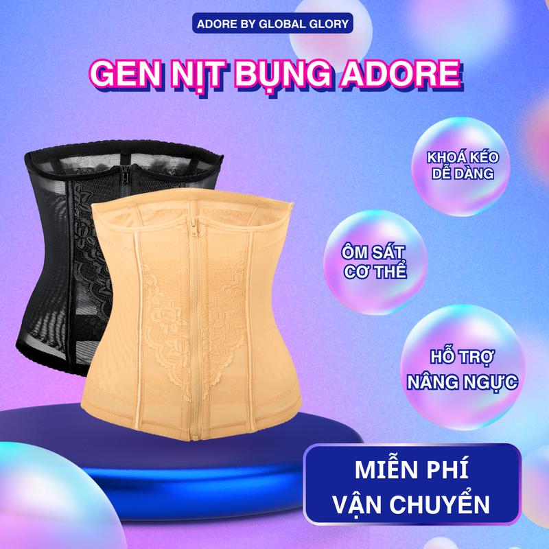 [GIẢM GIÁ CỰC SỐC] Đai Nịt Bụng ADORE, Gen Nịt Bụng Định Hình Co Giãn Chất Ren Mặc Thoải Mái, Không Lộ Viền Có Khóa Kéo Ở Giữa Nữ đai nịt