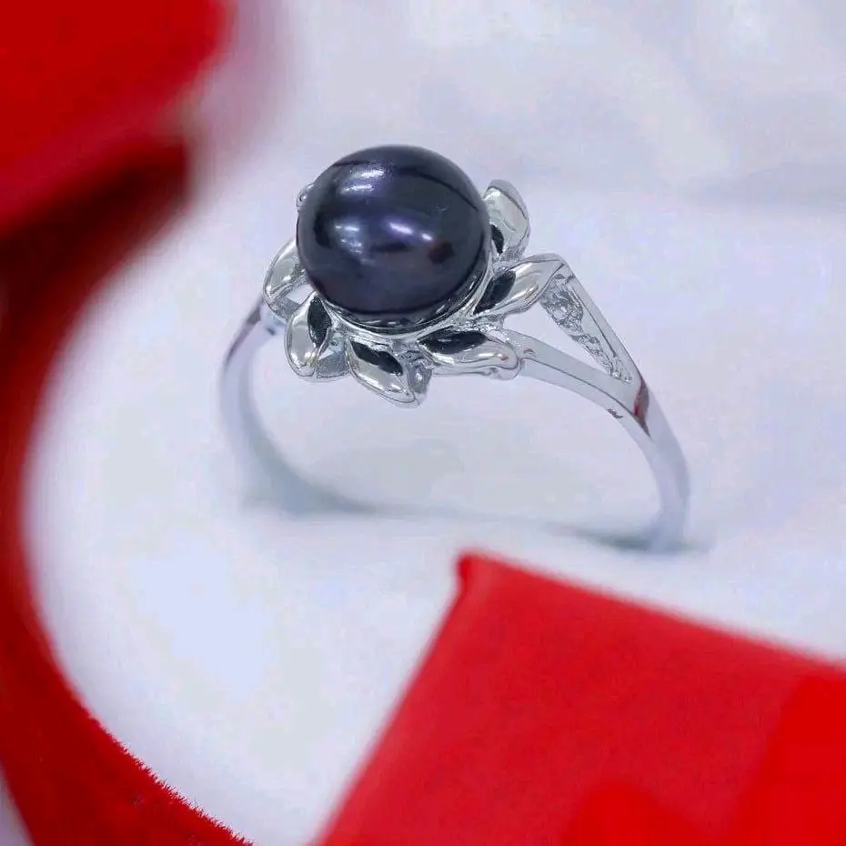 cincin silver mutiara navy(perak)