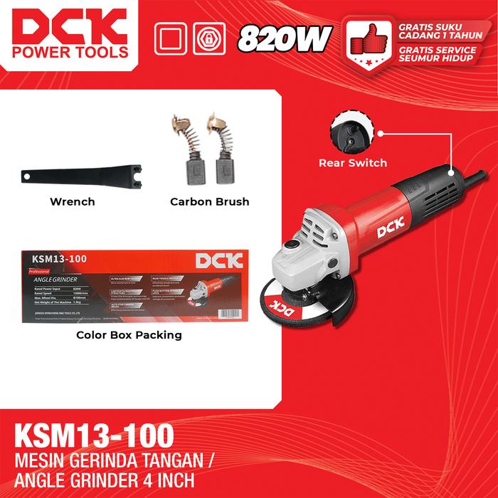 Gambar DCK Mesin Gerinda Tangan 4 Inch / Mesin Gerinda Listrik 4" / Gerinda Tangan Switch Belakang 820 Watt / Grinda 4 Inch KSM13-100 dari DCK Power Tools Indonesia Kota Administrasi Jakarta Barat Tokopedia