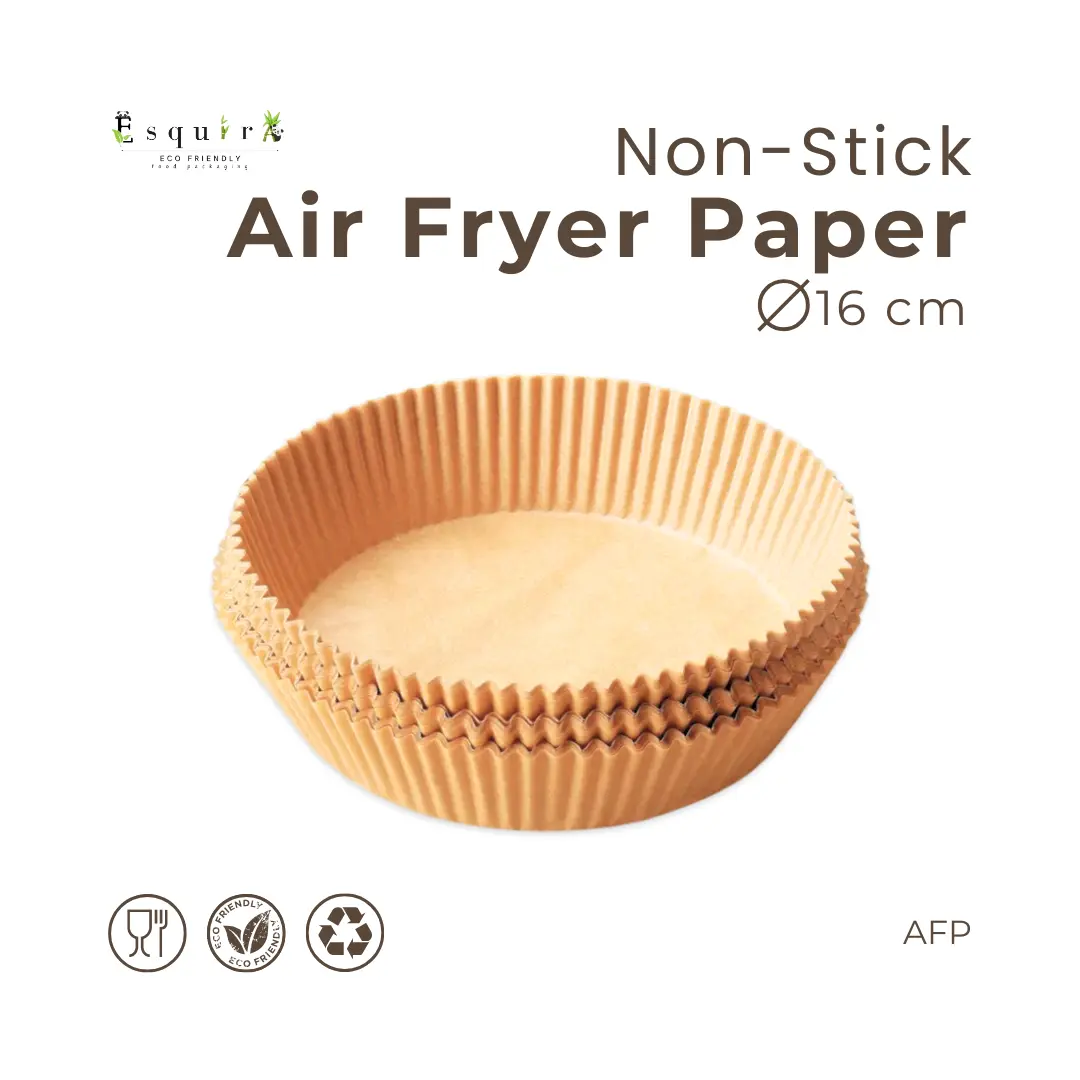 (100 pcs) Kertas Air Fryer Bulat Sekali Pakai Anti Lengket AFP Dapur Kitchenware
