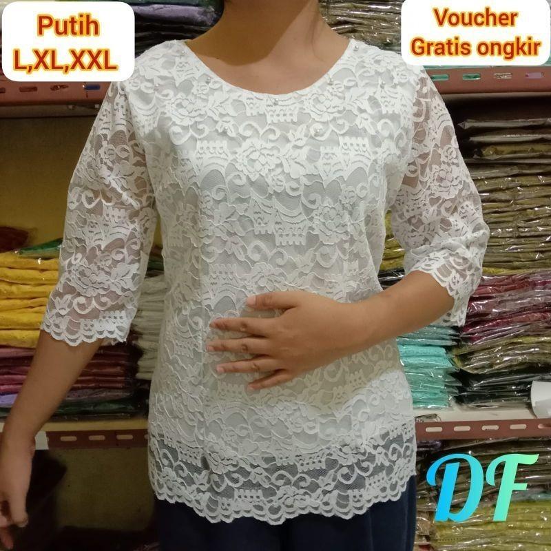 HF ATASAN RENDA VIRAL/BLUS WANITA BROKAT Baju Nyaman 7