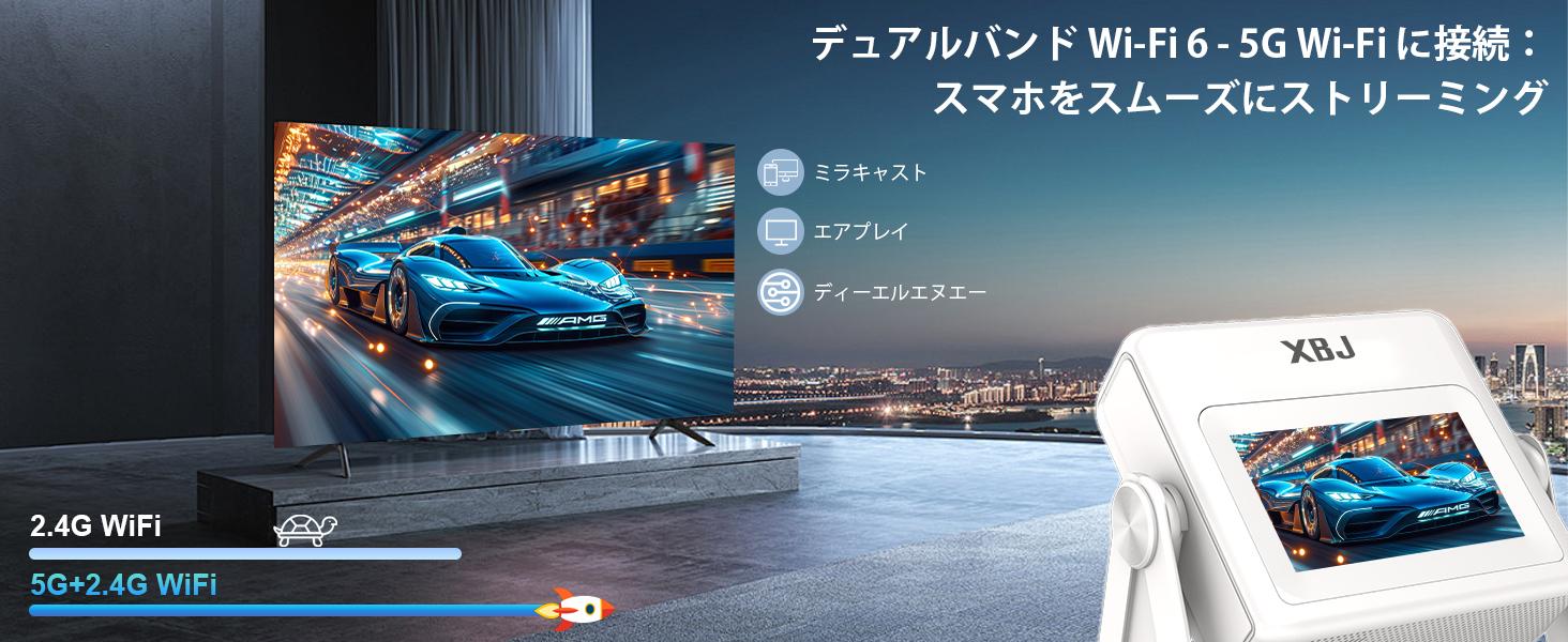 XBJ タッチスクリーン搭載 ポータブルプロジェクター A5 PRO スマート