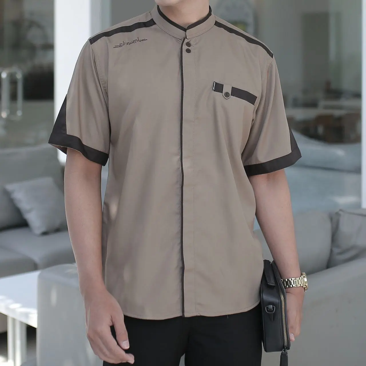 Koko Yisunsin Lengan Pendek Baju Koko El Rumi Lengan Pendek Warna Coksu Putih Abu Hijau Navy Hitam Marun