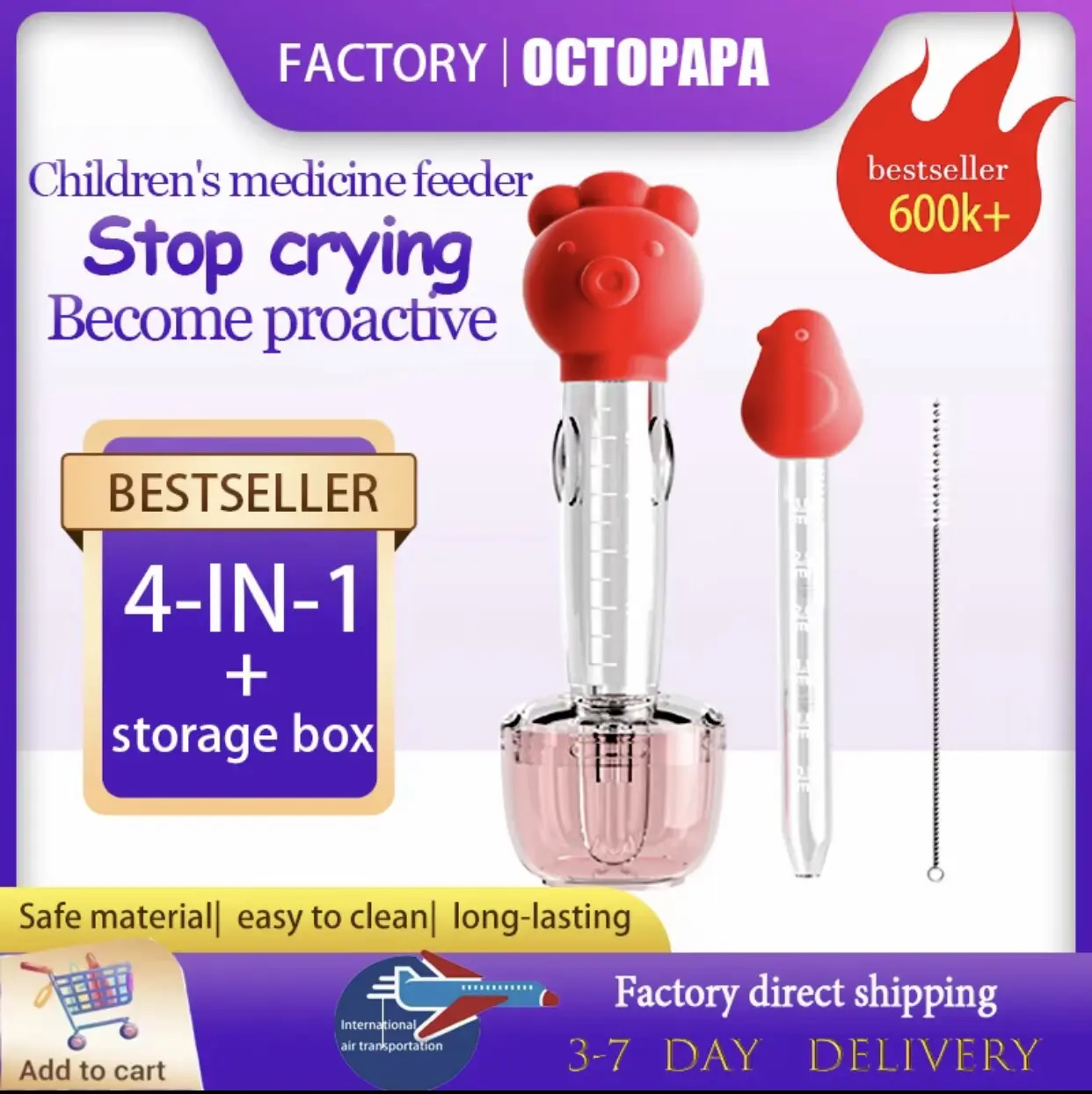 Nước Uống Chống Sặc Cho Em Bé 4 Trong 1, Thuốc Cho Trẻ Sơ Sinh, Ống Hút Cho Trẻ Em, Ống Nhỏ Giọt Cho Trẻ Sơ Sinh