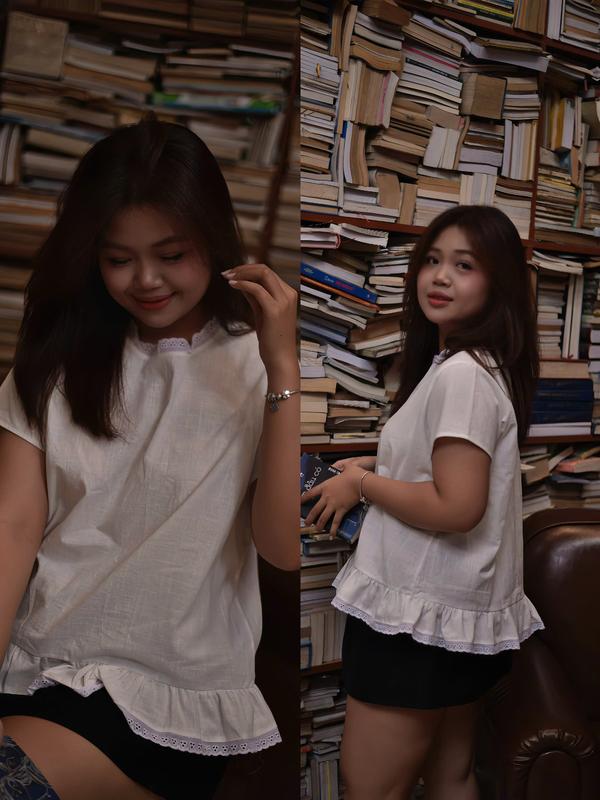 MỞ BÁN Áo babydoll CỔ REN LAI BÈO dáng rộng tay ngắn cute cho bigsize 90kg- Mia Bigsize