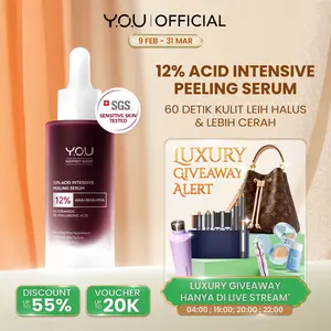 [CUCI GUDANG] YOU 12% Peeling Solution 30ml Peeling Serum Wajah dengan AHA BHA PHA Intensive Serum Eksfoliasi untuk Kulit Cerah, Halus & Sehat Acid Intensive Peeling Solution dengan Ceramide & Glycolic untuk Perawatan Wajah
