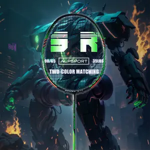 ALP-SPORT Raket Bulu Tangkis SR T1100 Fast Rebound Shaft 22-35Lbs Ringan Seimbang Premium Serat Karbon G5 dengan Bungkus Olahraga Kecepatan Latihan Raket Bulutangkis Pelajar Badminton
