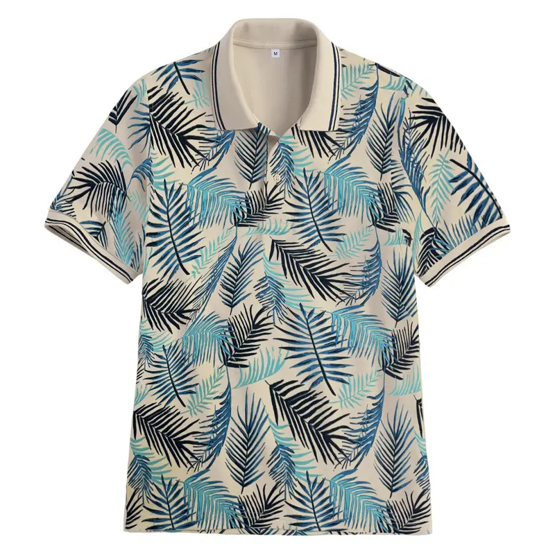 C&C Fashionable - Kaos Polo Shirt Wanita Motif Daun | Baju Kerah Atasan Dewasa Distro Lengan Pendek 1