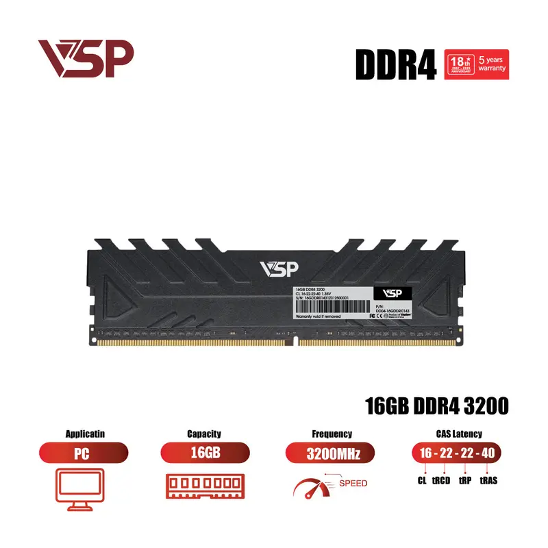 RAM VSP 16GB DDR4 3200MHz - HÀNG CHÍNH HÃNG BẢO HÀNH 5 NĂM | BigBuy360 - bigbuy360.vn RAM VSP 16GB DDR4 3200MHz - HÀNG CHÍNH HÃNG BẢO HÀNH 5 NĂM | BigBuy360 - bigbuy360.vn