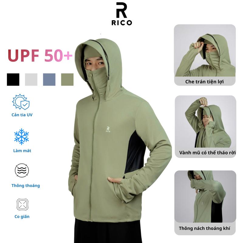 Áo chống nắng 2 lớp phối lưới UPF50+ chống tia UV nam nữ M31 Rico