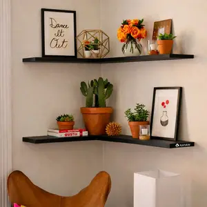 Rak Dinding Sudut Minimalis Ambalan melayang Dekorasi Rumah
