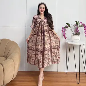 Daster Jumbo Etnik Amara Busui Friendly Rayon Premium  Nyaman Menyusui Cantik Harian